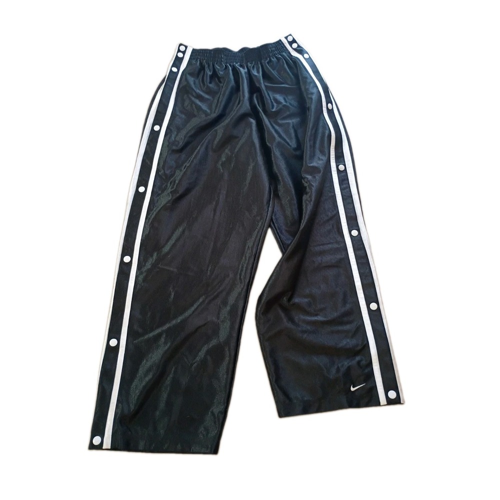 Nike Tear Away Track Pants Men XXL Vtg 90s Black Snap Warmup Break Basketball